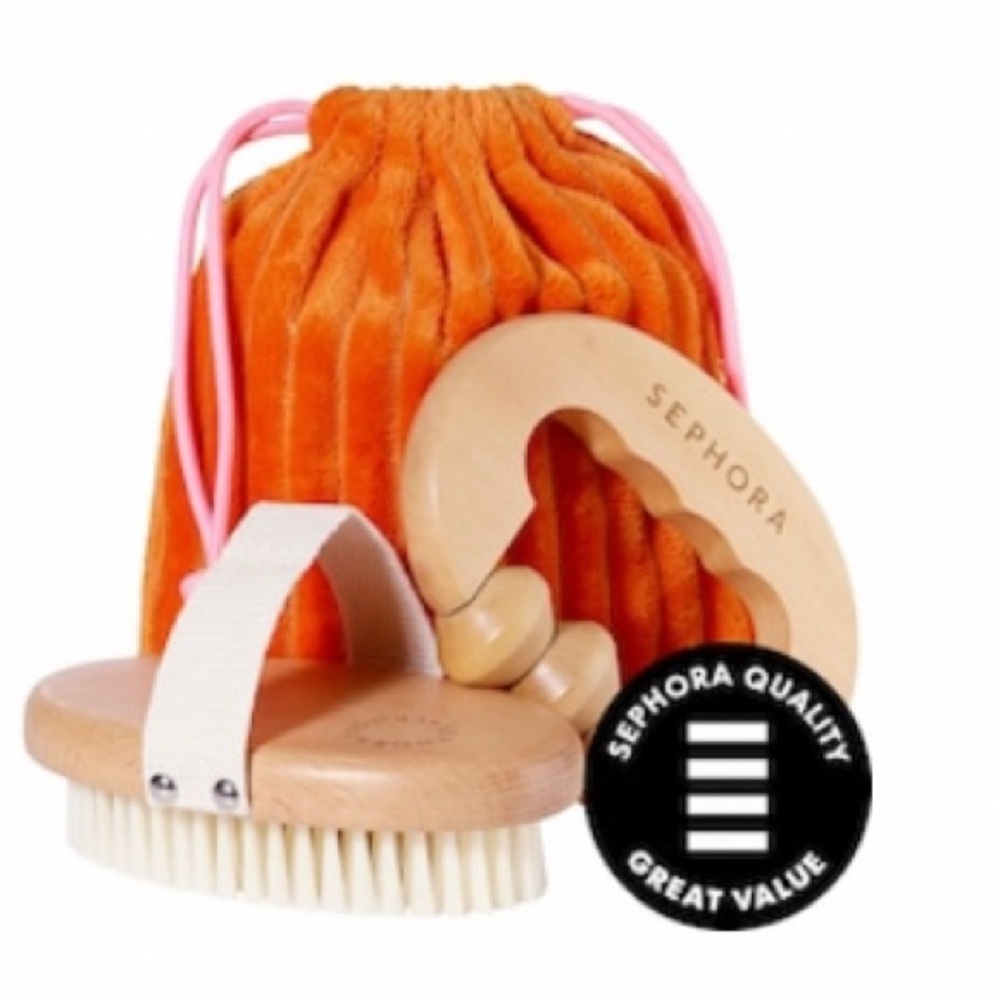 Sephora Kids Bath Set with Orange and Natural Wood